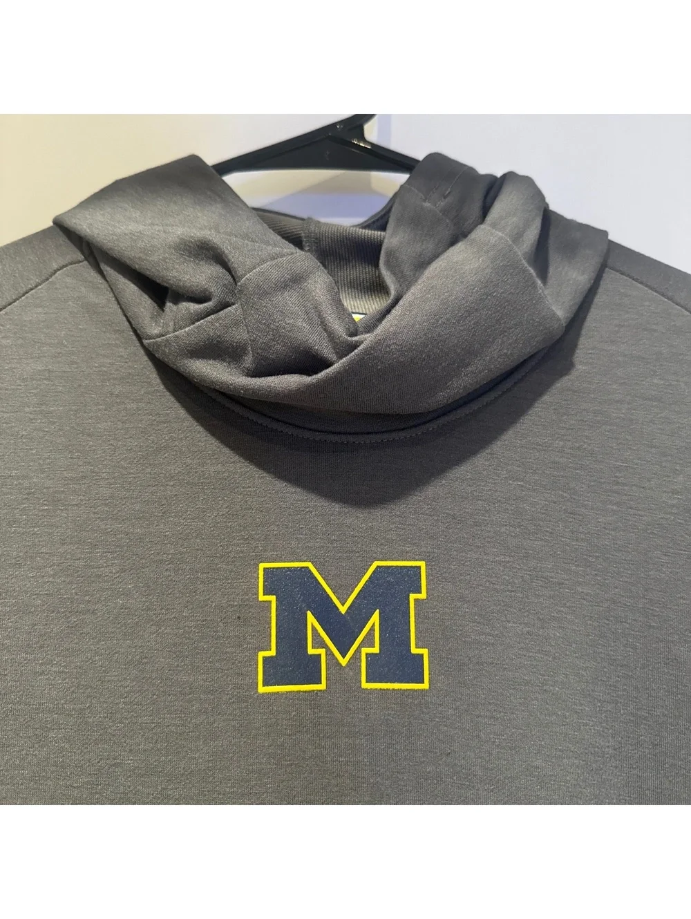 Michigan Wolverines Team Issued Dri-FIT Hooded Training Top - Large - Gray